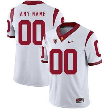 Mens USC Trojans White Customized College Football Jersey